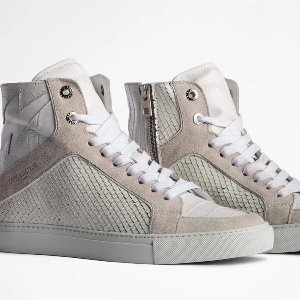 Zadig & Voltaire High Glash Keith sneaker in Blanc.  EU size 38 New In Box.